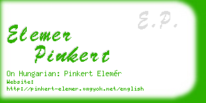 elemer pinkert business card