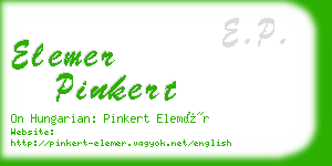 elemer pinkert business card